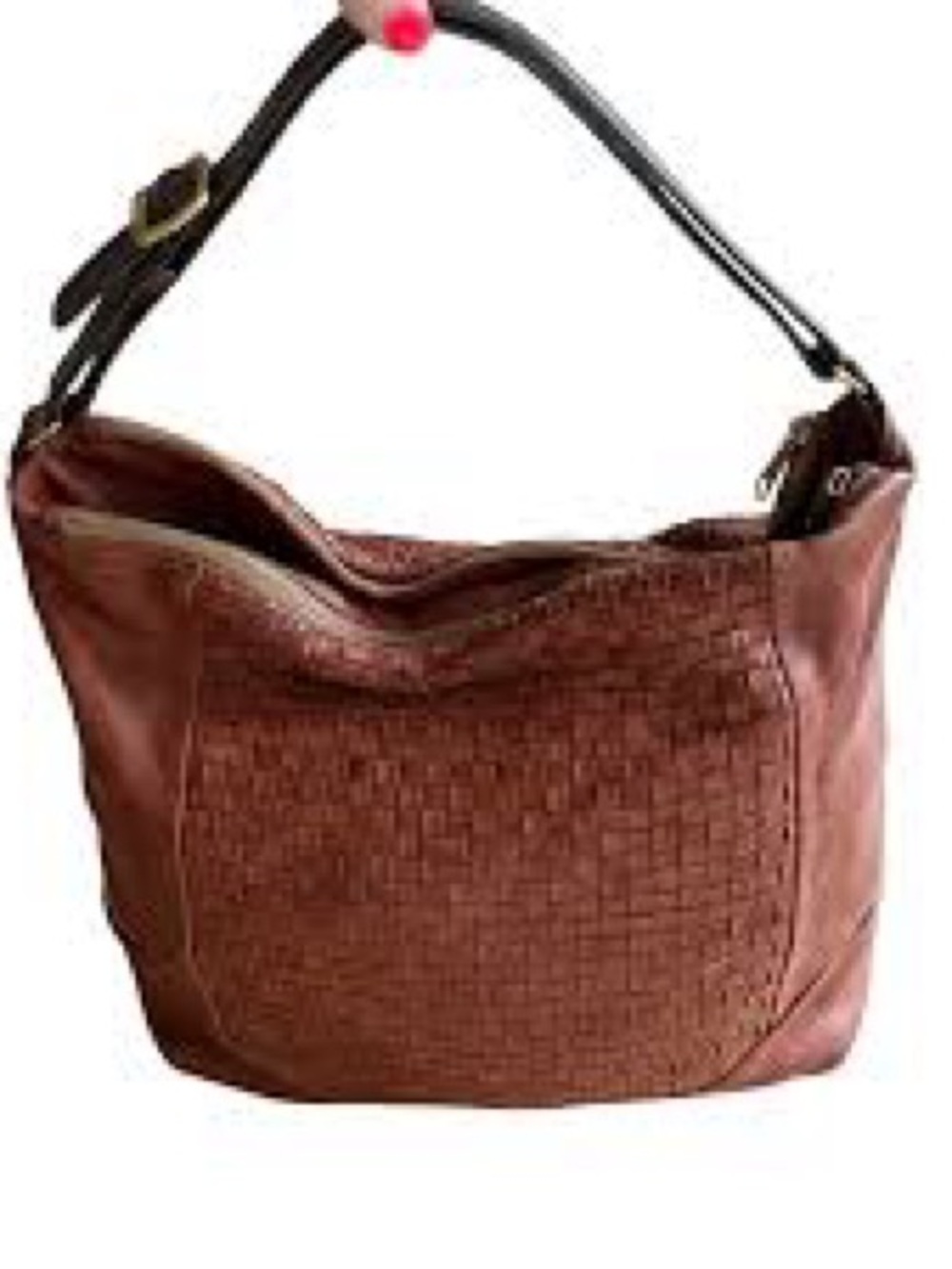 J Crew Italian Leather Woven Hobo Bag